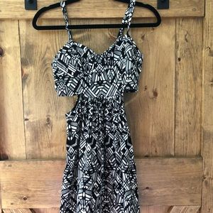 Black and white cutout dress